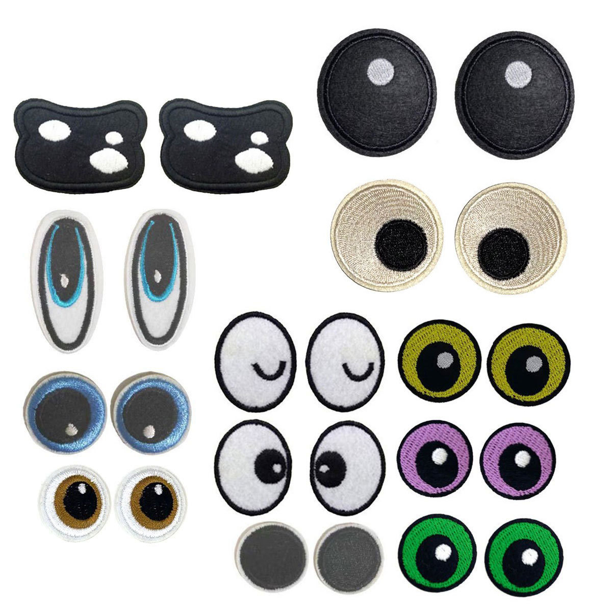 Diy hecho a mano Ragdoll accesorios de ojo parche de tela parche de dibujos animados muñeca mascota decoración de ojos zapatos y ropa al por mayor