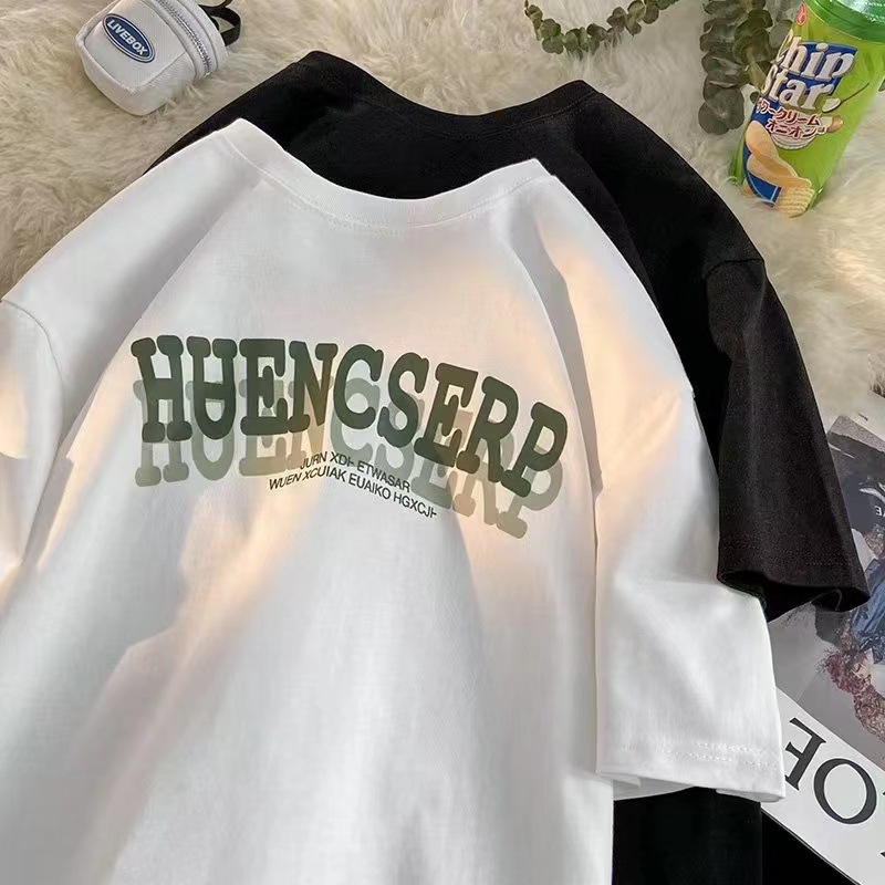 White cotton summer sports T-shirt for students