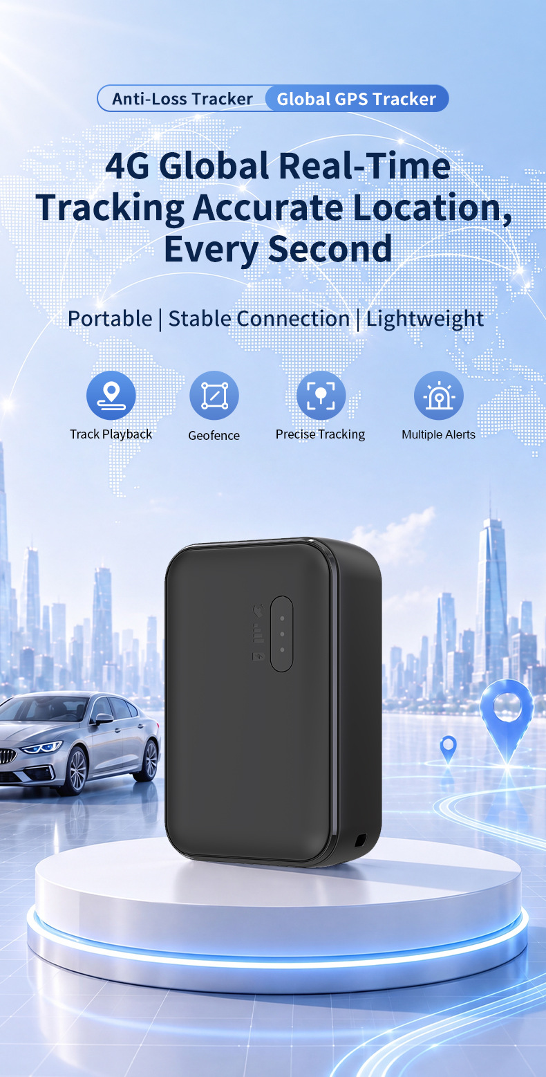 GPS tracker, low power consumption, portable, 4G, Beidou positioning, for car anti-theft, pet tracking, and personal safety, preventing loss