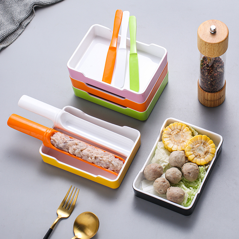 密胺餐具泰式火锅餐具竹筒鱼滑肉子虾滑装盘制作勺子料理器模具
