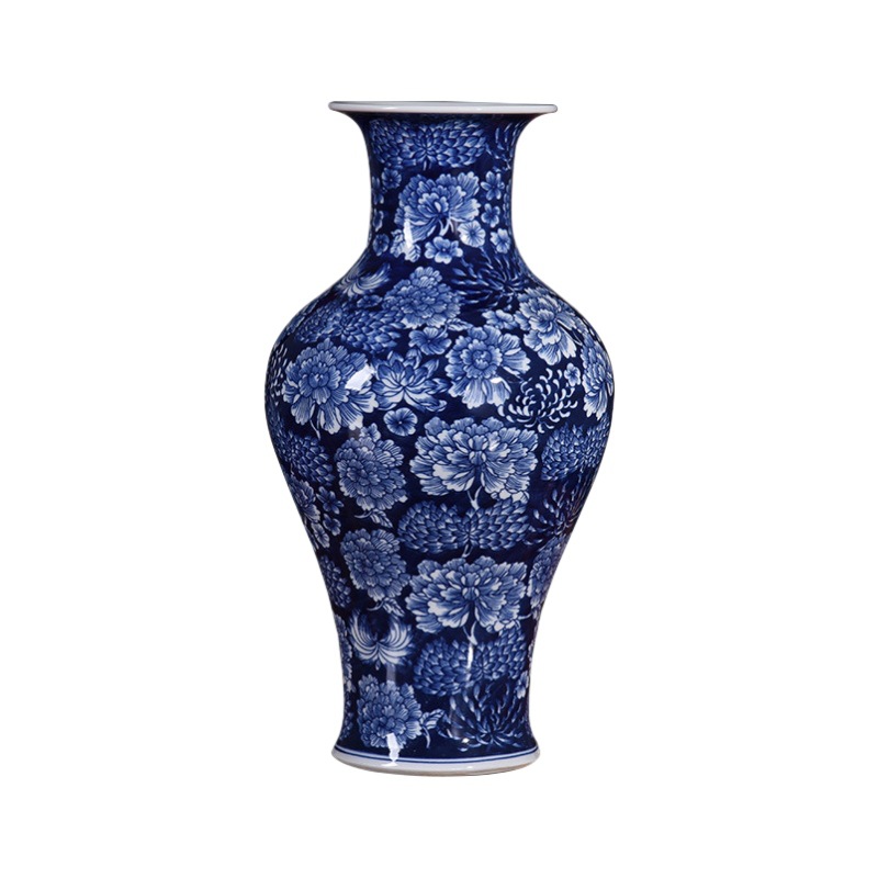 Jingdezhen adornos de cerámica pintados a mano flores azules de porcelana decoración de flores de flores de porcelana decoración de sala de estar