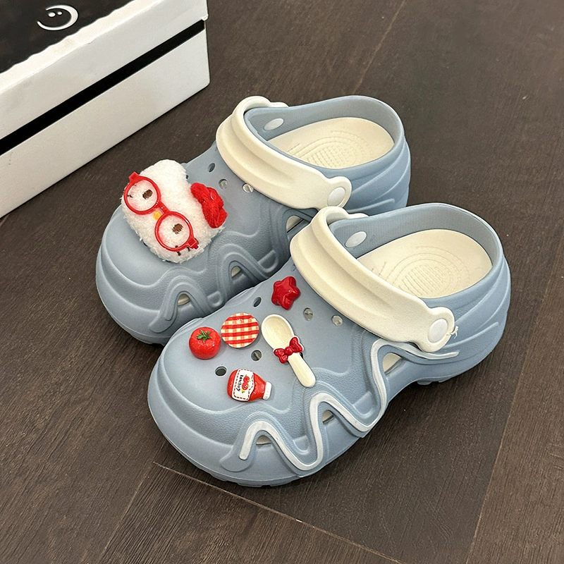 Cute summer footwear for leisure, beach slide platform, slippers