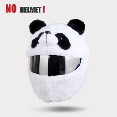 Helmet Cartoon Plush Animal Cute, Motosiklet dəbilqələri - panda