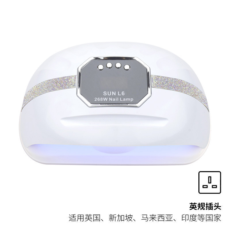 Lámpara de uñas 268W Lámpara para hornear de uñas de alta potencia, taladro, pegamento de esmalte de uñas inteligente de dos manos, lámpara de fototerapia, máquina de uñas para tienda de uñas