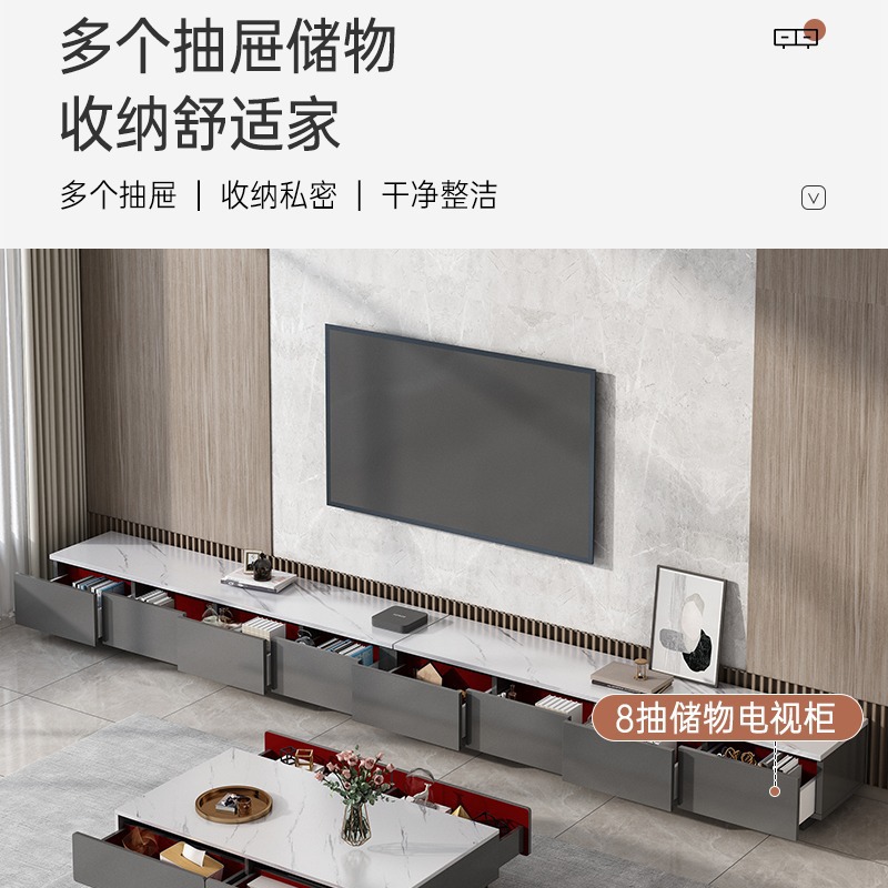 TV gabinete simple sala de estar moderna casa pequeño apartamento piso mesa nueva luz de lujo minimalista imitación roca placa TV gabinete