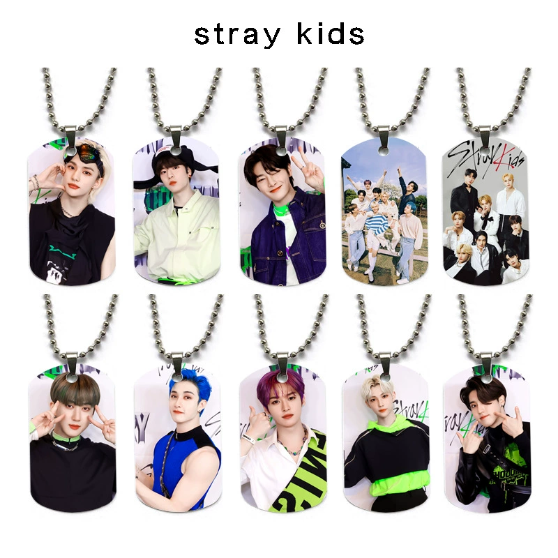 Потусковка корейская комбинация stray kids из нержавеющей стали цепочка с живущем страйном мальчиком аниме подвеска свитер цепь