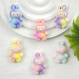 Cartoon Small Card Two-Color Small Cloth DIY Resin Accessories Handmade Hairpin Mobile Phone Case Keychain Shoe Buckle Refrigerator Sticker Material