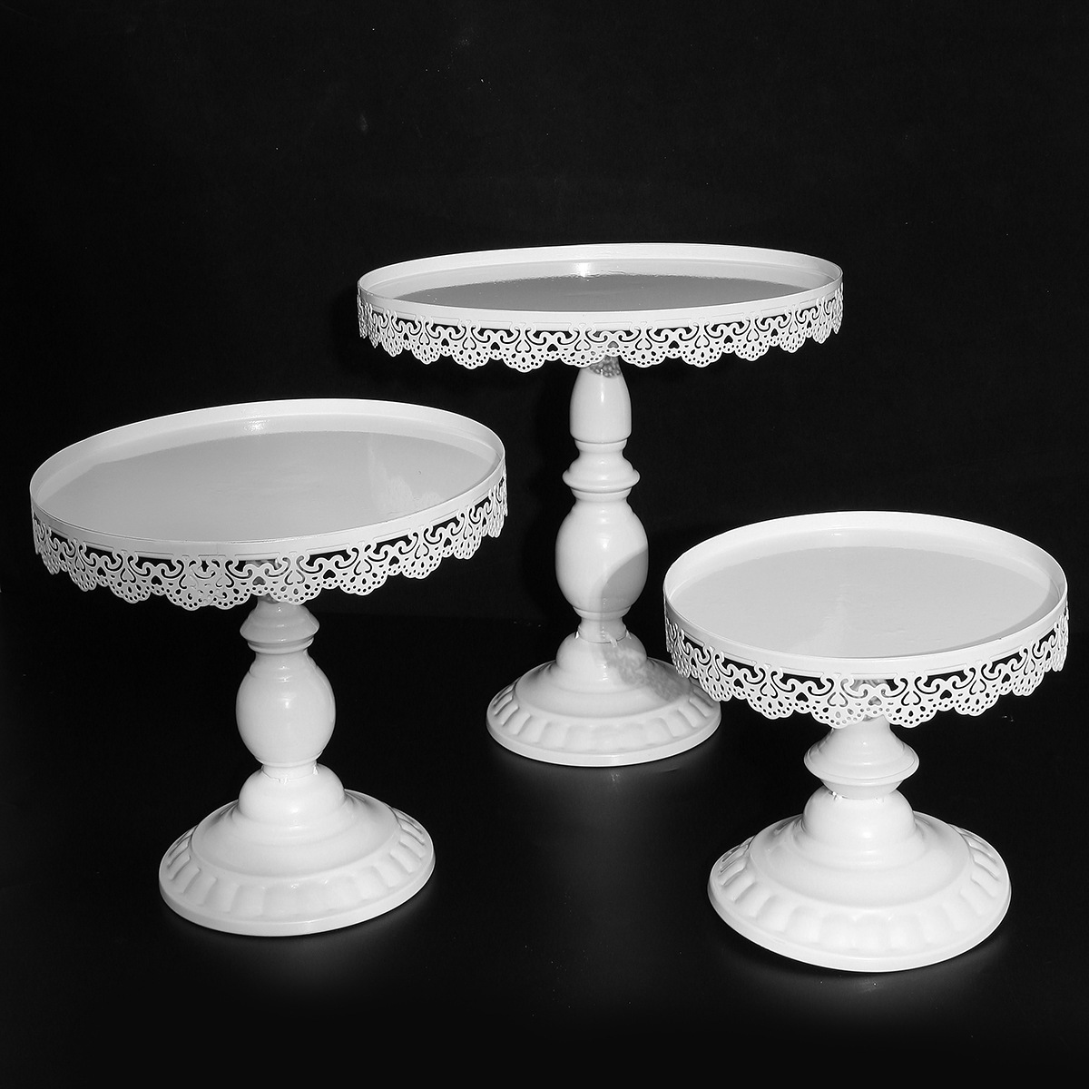 Soporte para pasteles de metal dorado/ juego de tres platos para pasteles/ plato para frutas/ bandeja para repostería, decoración para bodas