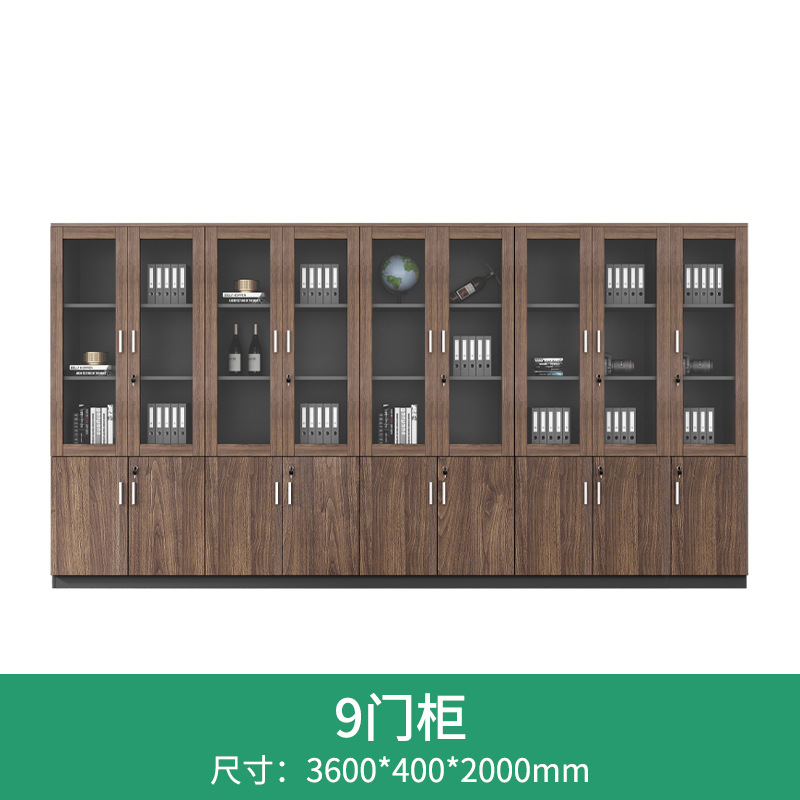 Gabinete de archivos de vidrio, gabinete de archivos, gabinete de archivos de 6 puertas, gabinete de escritorio, gabinete de madera con cerradura de seguridad, fábrica directa