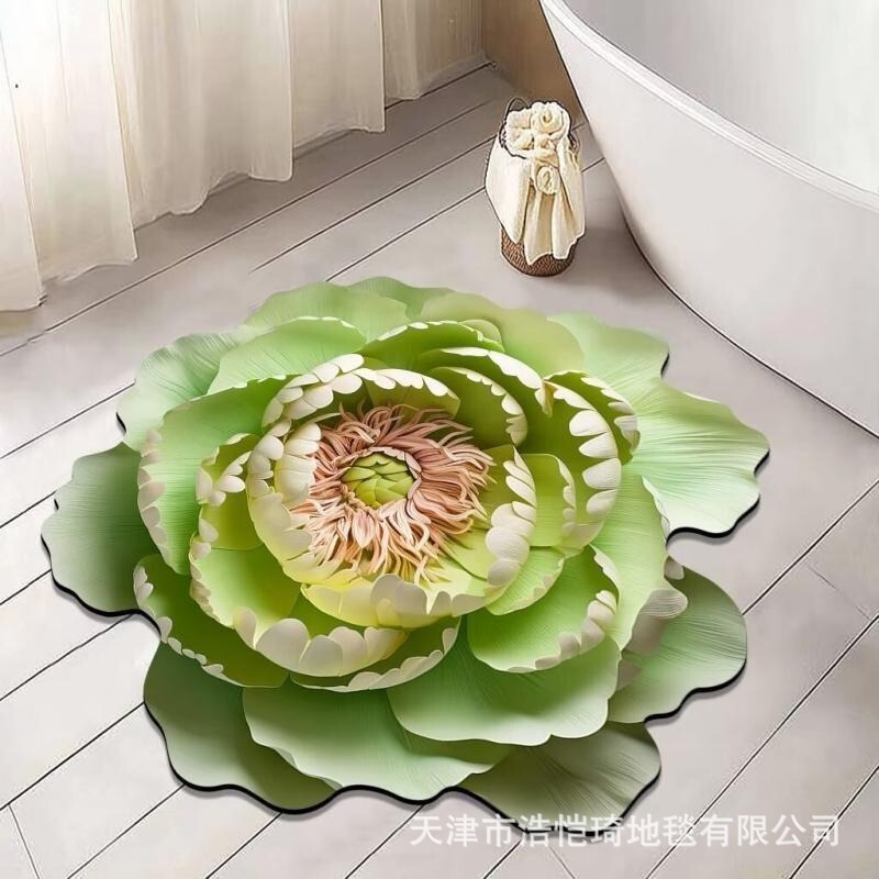3D立体特殊形状大花珪藻泥フロアマット浴室フロアマット吸水性と汚れ防止浴室滑り止め速乾性フットマット|undefined