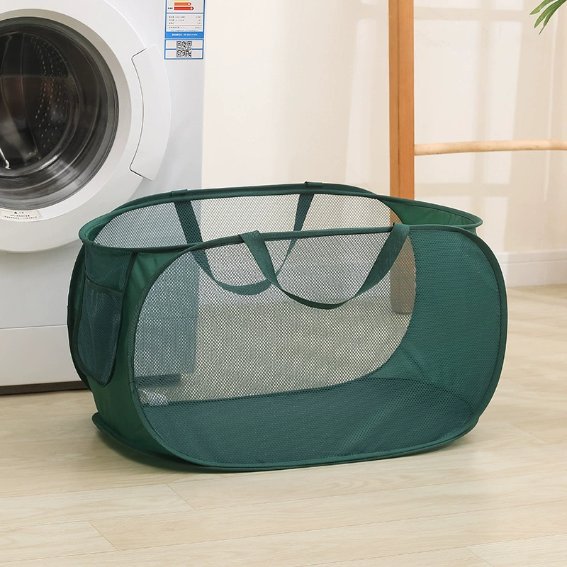 Laundry Basket, foldable mesh storage basket, vertical/horizontal 36×36×58 cm, lightweight