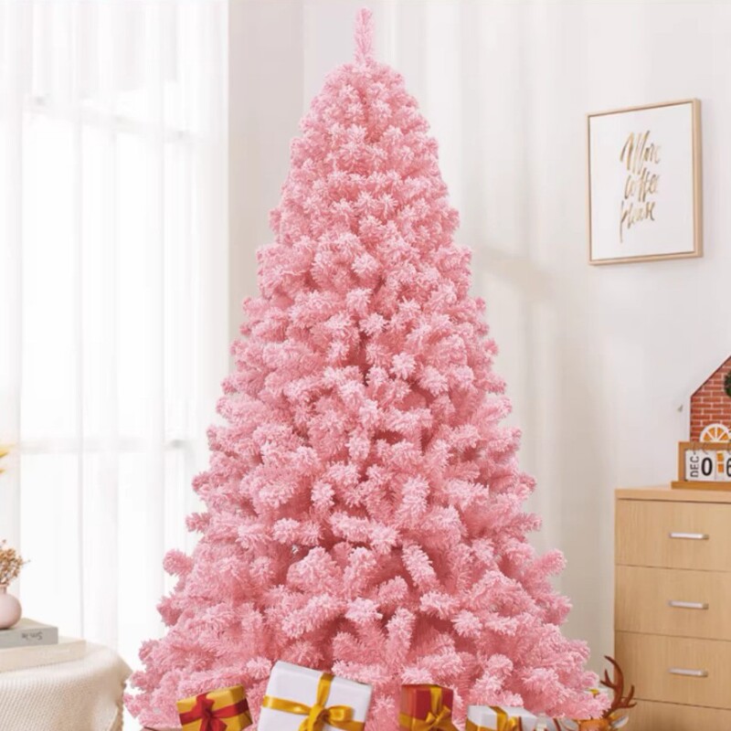 Christmas Decorations Pink Pvc Flocked Christmas Tree Artificial Simulation Tree Hotel Indoor Home Decor in Stock
