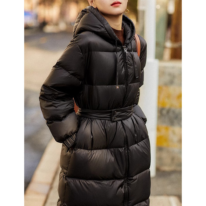 Rongtai [new national standard] 90 white goose down warm hooded down jacket women's winter thickened bread coat