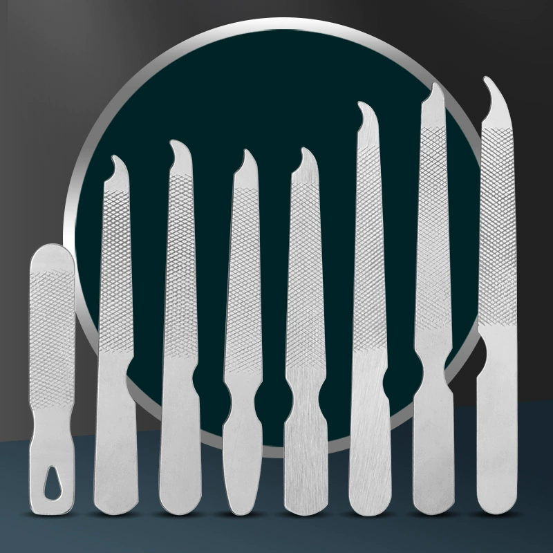 Производители в наличии пилка для ногтей из нержавеющей стали шлифовальная зеркальная светлая двухлистная пилка для полировки полосы маникюра короткая пилка тонкая пилка для удобрений