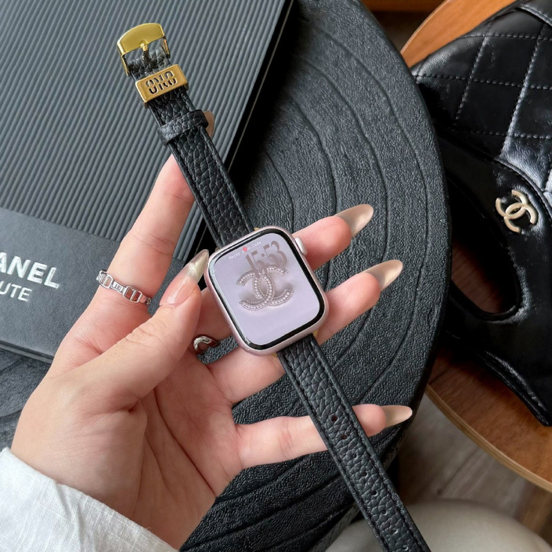Fashion Stainless Steel Buckle for Apple iwatchs876 Generation Genuine Leather Women High-class Watch with Xiaomi 8/9pro