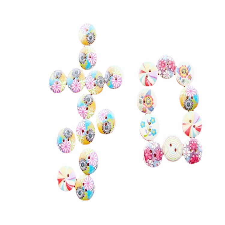 东莞星光厂家直销木纽扣 彩绘装饰木扣子彩印木扣4孔圆形儿童