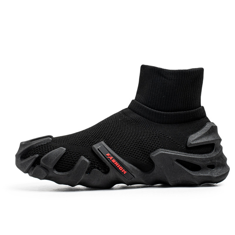 Zapatos de hombre transfronterizos 2025, nuevos zapatos de verano transpirables, calcetines de malla, zapatos deportivos de hombre delgados, zapatos casuales suaves