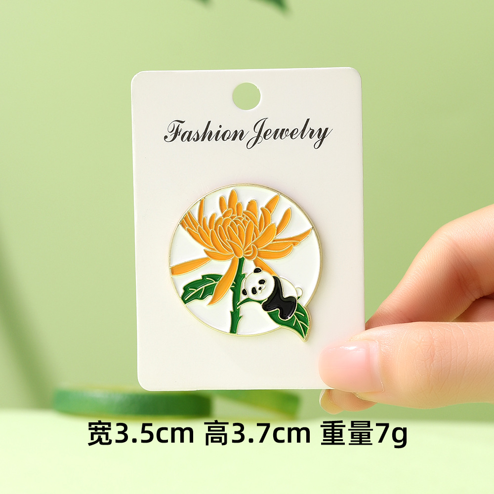 Dibujos animados lindo panda flor flor broche colección de la familia panda animal metal insignia accesorios de ropa para niños regalos