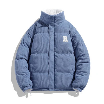 Double-sided sheep's wool cotton coat for men, winter corduroy cotton jacket with extra lining and thickness, sheep's wool warm cotton robe outerwear, trendy