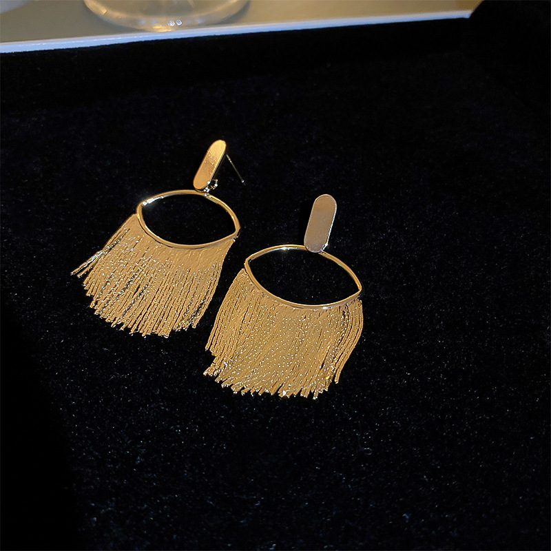 Simple Style Geometric Tassel Copper Plating Earrings 1 Pair