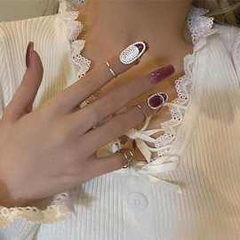 网红同款小众独立冷淡风个性镶钻指尖戒指关节戒指指甲戒护甲甲套
