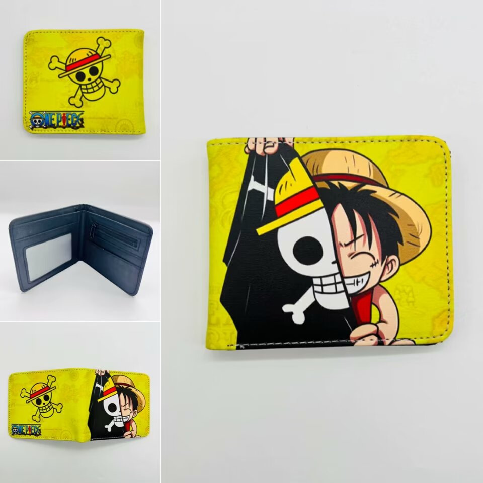 One Piece One Piece Cartera de dibujos animados japoneses Luffy Choba Solon plegable estudiantes PU cartera de cuero corta
