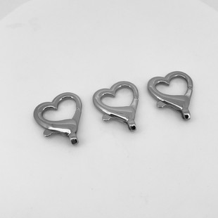 Stainless Steel Large Heart-Shaped Buckle Key Bag Buckle Heart Buckle Peach Heart Buckle DIY Jewelry Pendant Accessories Lobster Buckle