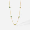 Universal square green zirconium, pendant, fashionable necklace stainless steel, accessory, simple and elegant design