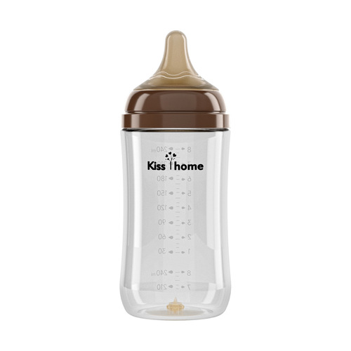 Newborn baby glass bottle with anti-bloating silicone nipple, children's supplies manufacturer wholesale customization cross-border