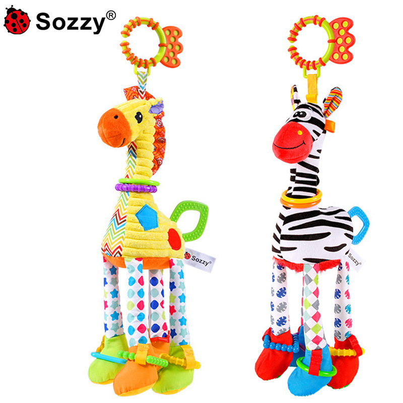 Sozzy recién nacido cebra jirafa coche colgante 0-años de edad bebé baoanfu felpa muñeca cochecito cama colgante juguete