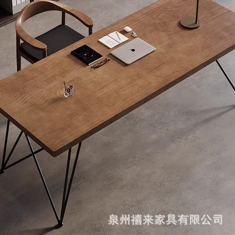 Mesa de computadora de escritorio de madera sólida nórdica, escritorio de escritorio simple, escritorio de dormitorio, escritorio de tablero grande, escritorio de barra larga moderno