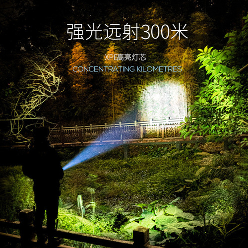 Smiling Shark ABS bright light small flashlight focusing flashlight outdoor portable home flashlight