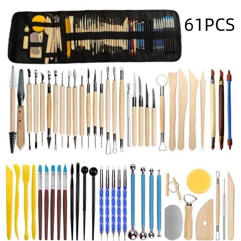 Juego de 5 Herramientas de Cerámica para Trabajar la Arcilla, Cuchillos para Esculpir Arcilla, Herramientas de Escultura de Arcilla de Doble Cabeza para Niños, Venta al por Mayor