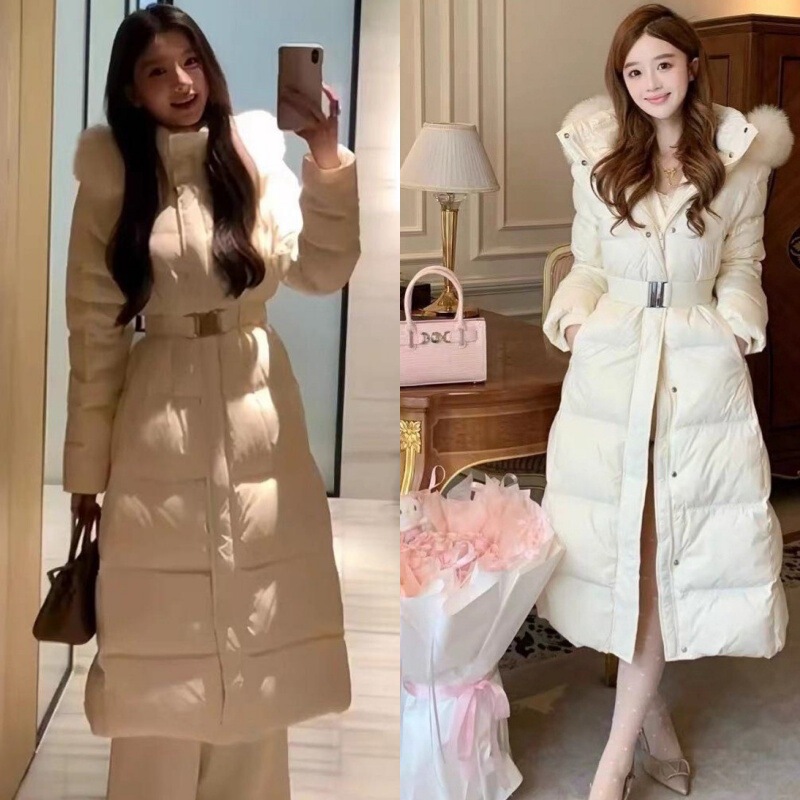 Fashion Thickened Large Fur Collar Hooded down Jacket for Women 2025 Winter New Korean Style Warm Long Waist-Cinching down Coat Fashion Thickened Large Fur Collar Hooded down Jacket for Women 2025 Winter New Korean Style Warm Long Waist-Cinching down Coat