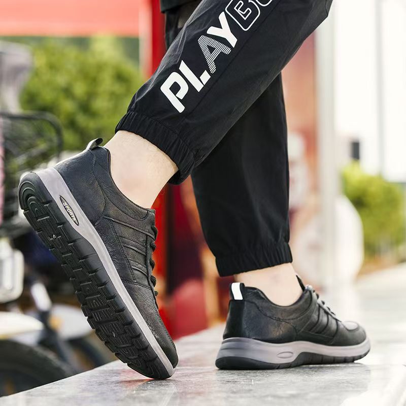 Comercio exterior zapatos de hombre otoño nuevo cuero impermeable transpirable ligero zapatos casuales juveniles moda al aire libre zapatos deportivos para hombre