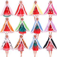 New 2022 Suitable for 27-30cm Barbie Doll Accessories Cape Christmas Bookshelf Doll Plush Cape