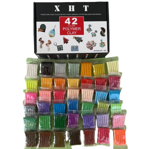 Xiaohongtang 42-color set colored clay cartoon box soft clay clay shaping handmade materials cross-border baking and shaping colored clay