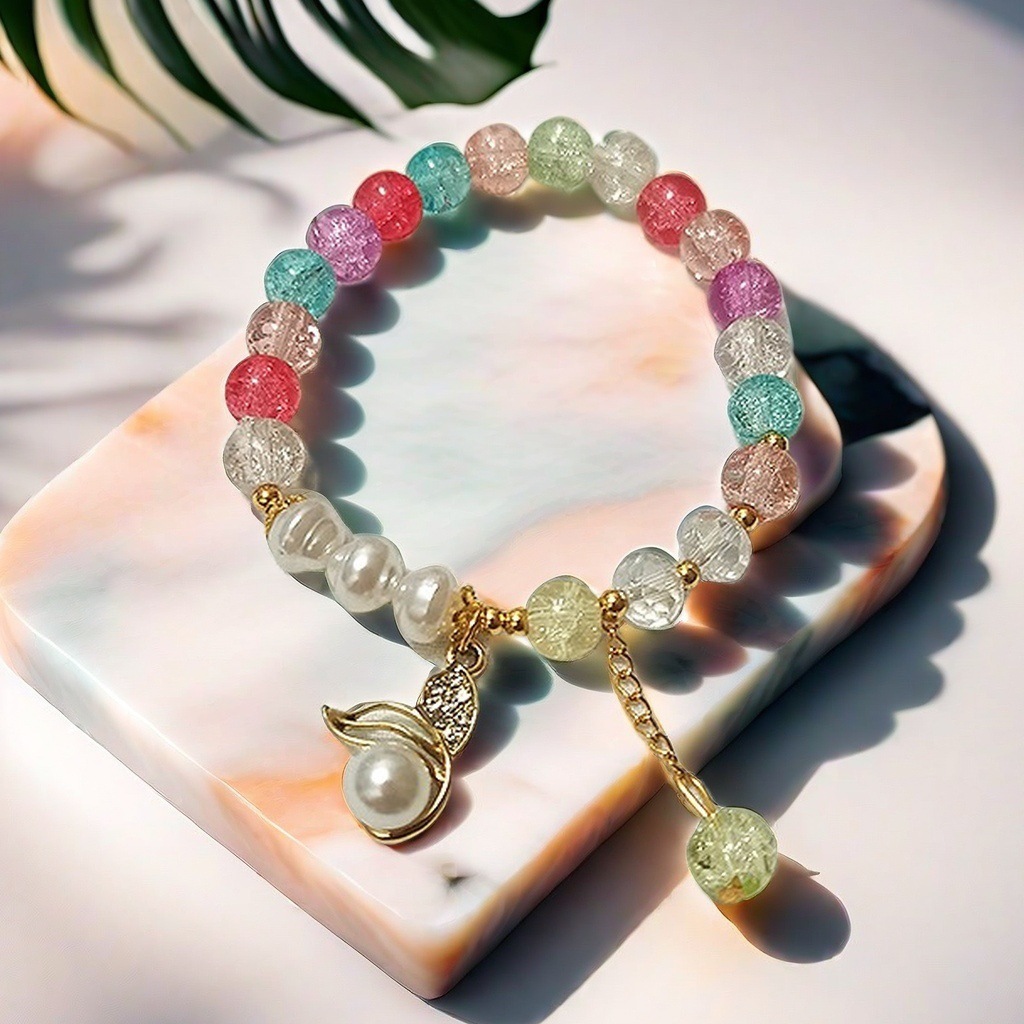 AC08 혼합 색상 꽃과 잎 팔찌