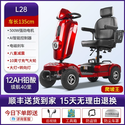 Double Elderly Scooter – Qatlanan elektrik velosipedlər - 25flagship-model-l2812ah-lead-acid-10inch-pneumatic-tires-length-135cm-500w-motor-24v