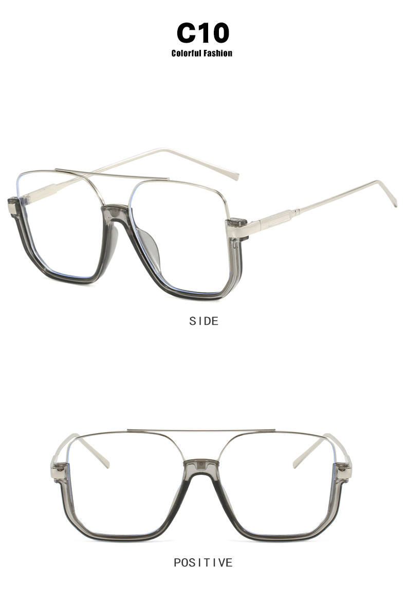 Design sunglasses female square big face thin light color piece plain face artifact advanced sense of men's sunglasses_voghion.com