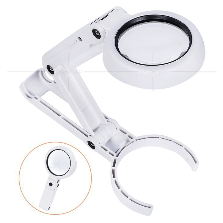 Внешнее питание USB с шестью светодиодными лампами Ручной кронштейн двойного назначения для чтения и чтения для пожилых людей многоцелевое 7-кратное увеличительное стекло