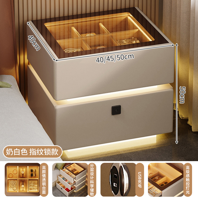 2024 nueva meseta de cabecera lujosa luz de lujo de alto nivel lámpara de cinta de vidrio cama principal precio de alta red armario de almacenamiento