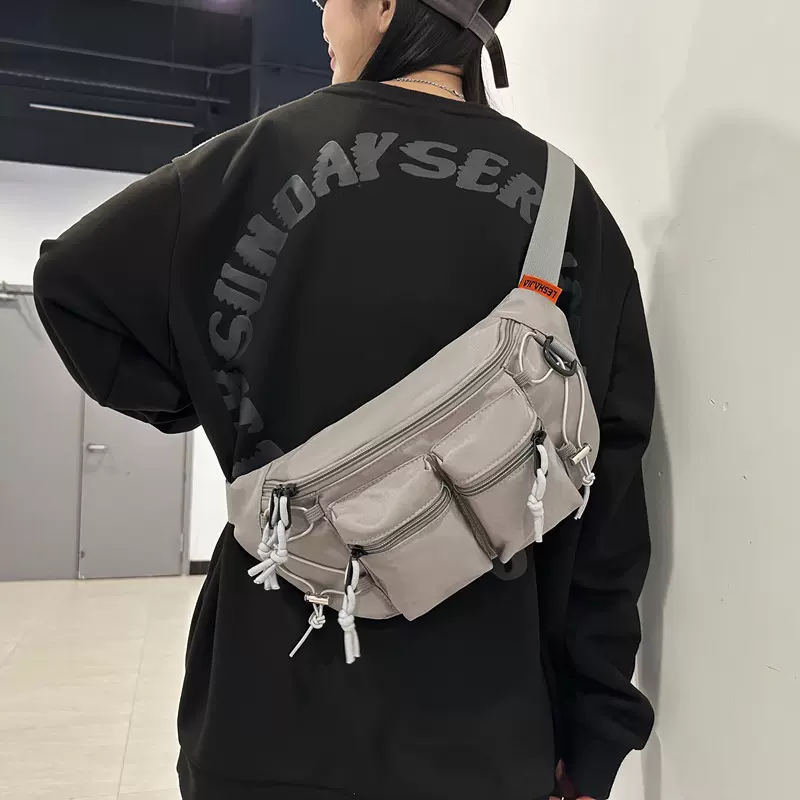 单肩包斜挎包男ins胸包女潮牌百搭日系工装休闲学生运动情侣腰包