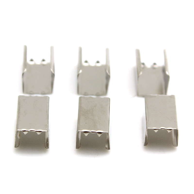 厂家直销多规格方形尾夹 箱包配件金属装饰绳夹扣 织带箱包尾夹