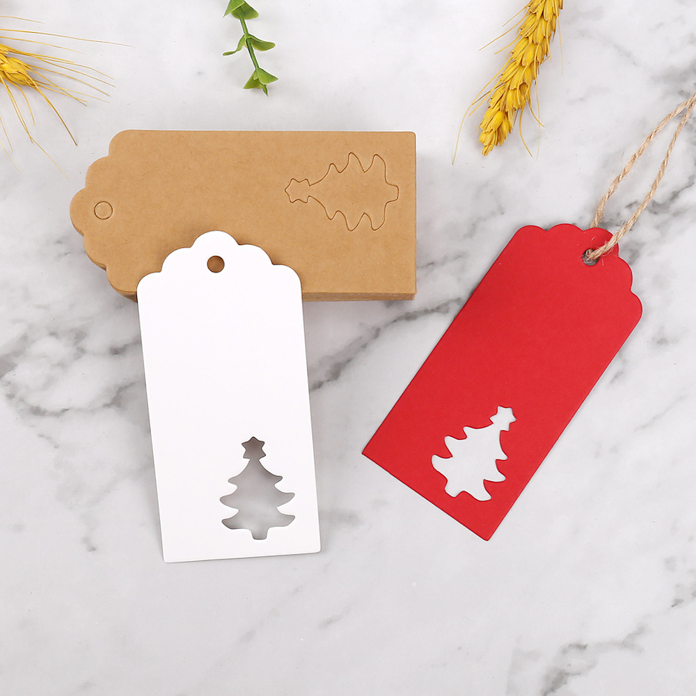 圣诞节吊牌镂空圣诞树圣诞鹿礼品包装酒袋吊卡挂牌牛皮纸圣诞卡片