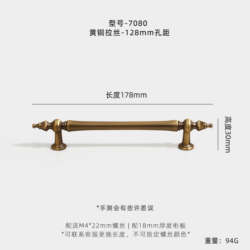 Мебельная ручка Jian Hao 7080 двухотверстие 128