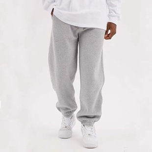 Heavy Weight Trendy Brand Terry Sweatpants Pure Cotton Loose Straight Leg Leggings Sweatpants Autumn and Winter Pants Versatile Pure Color Wide Leg Pants