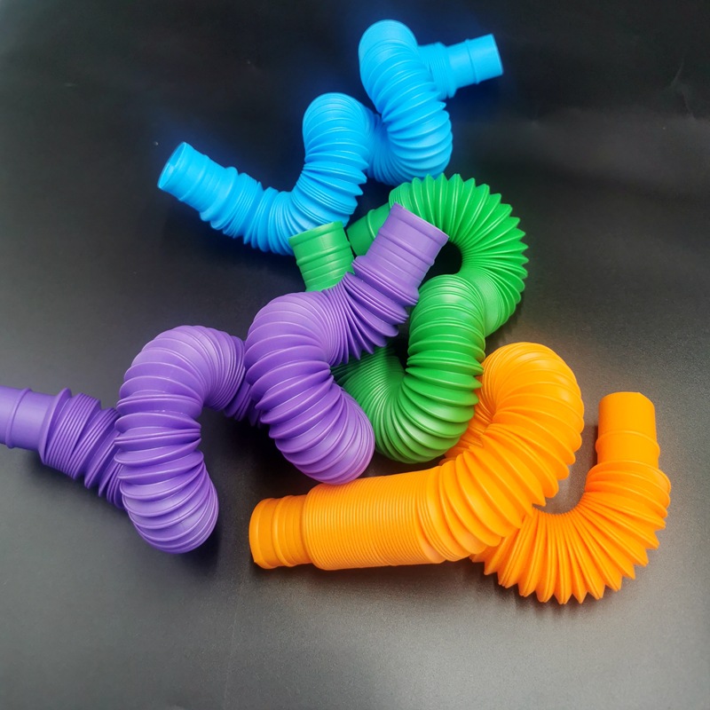 工廠供應大號29MM塑料發聲管流行感官彩色玩具伸縮管pop 泡泡管