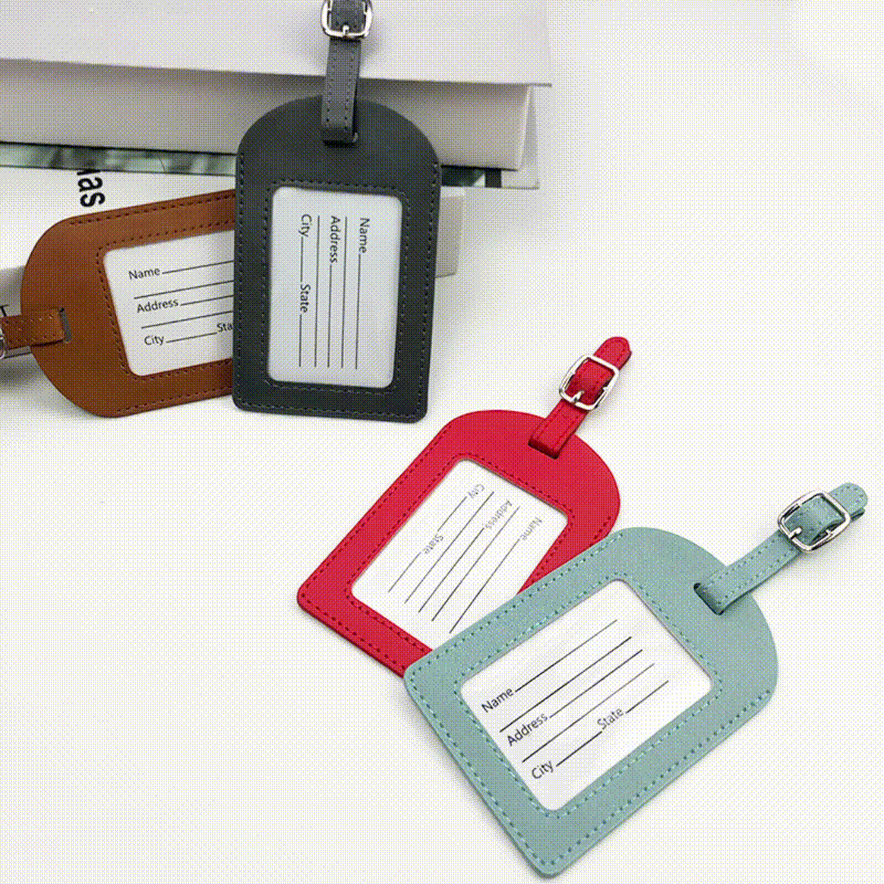 Customized suitcase information label luggage tag order logo luggage check card pu luggage card boarding card OEM