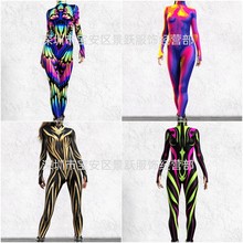万圣节2024新品紧身衣3D数码印花成人cosplay连体扮演服装